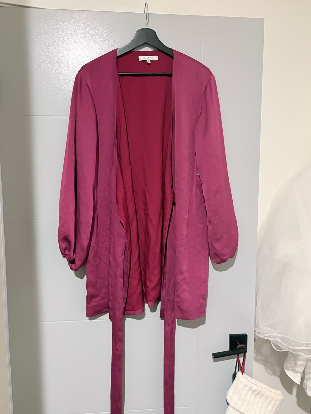 Open-Front Lightweight Robe in Berry Pink by Zara
